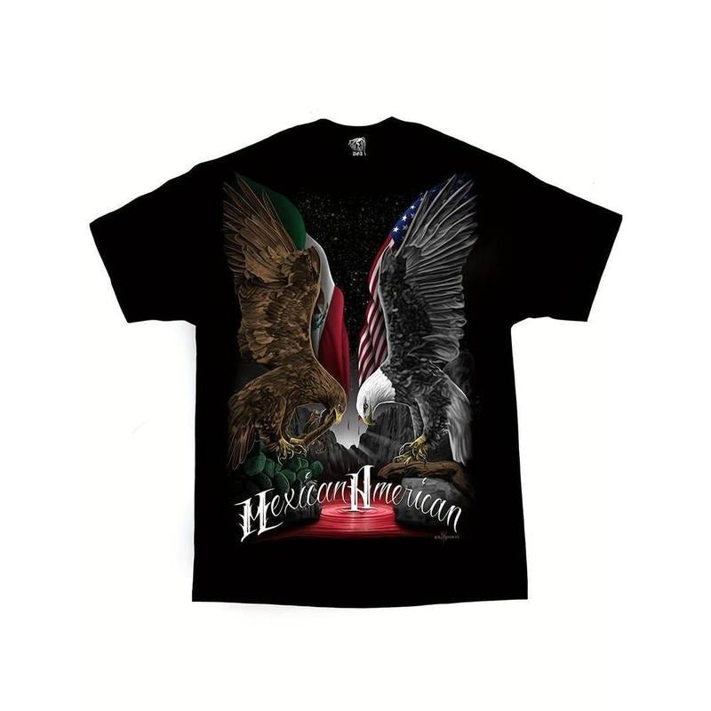 [100% Cotton] MEXICAN AMERICAN Men'S Tee  Comfortable Cotton Men'S Round Neck Short Sleeves T-shirt Hoodie, Sweatshirt