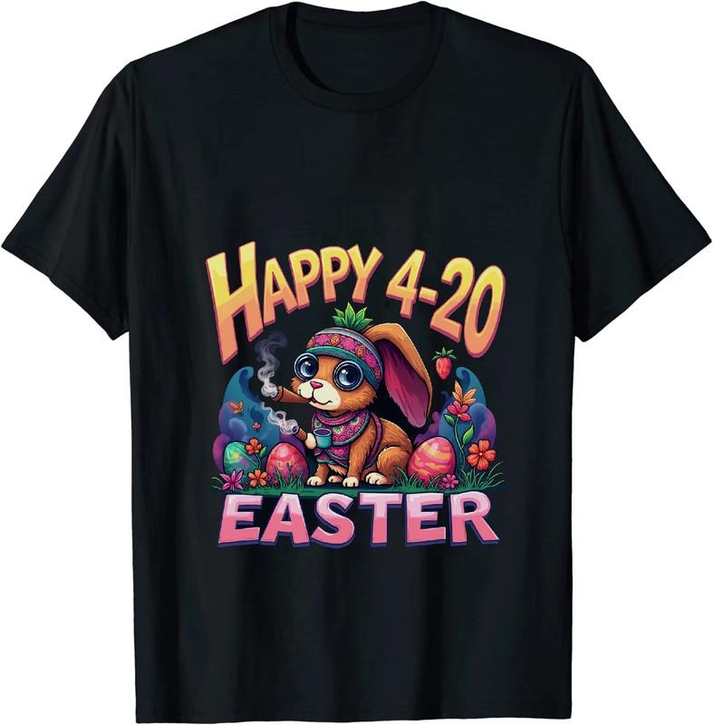 [100% Cotton] Majestic Happy 4 - 20 Easter T - Shirt With Bunny And Festive Spirit Hoodie, Sweatshirt | HypeCrazeTee.com