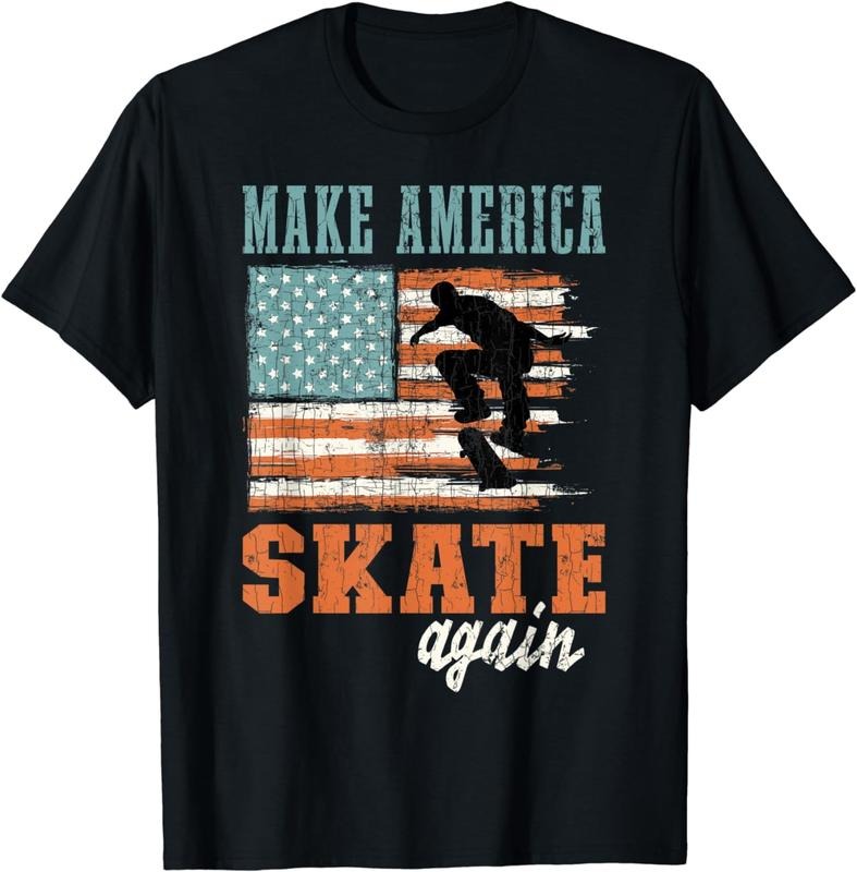[100% Cotton] Make USA Skate Again Fun Skateboarding Skateboarder T-Shirts, Hoodie, Sweatshirt