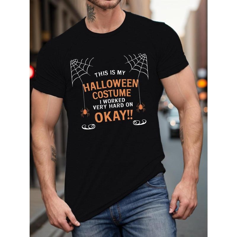 [100% Cotton] Men'S Casual T-Shirt, Halloween Costume Graphic Print, Crew Neck, Short Sleeve, Regular Fit,Slight Stretch,...