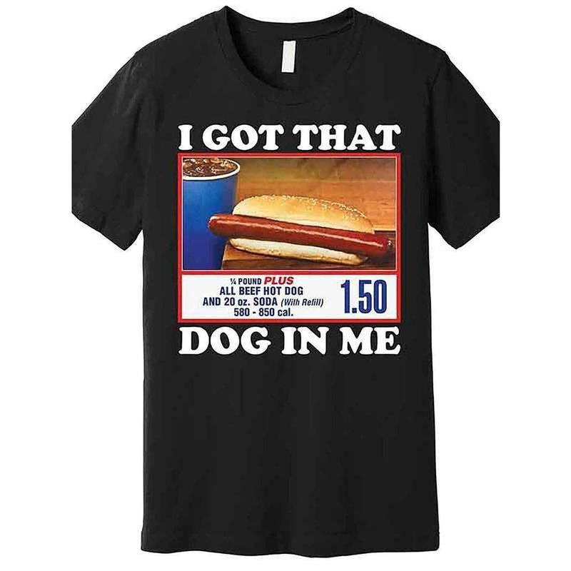 [100% Cotton] Men's Hot Dog Pattern And I GOT THAT DOG IN ME Letter Print Crew Neck And Short Sleeve T-shirt Hoodie,...