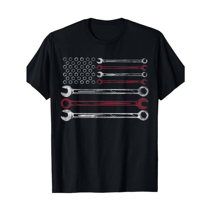 [100% Cotton] Patriotic Mechanic Flag American Car Repairman USA Flag T-Shirts, Hoodie, Sweatshirt