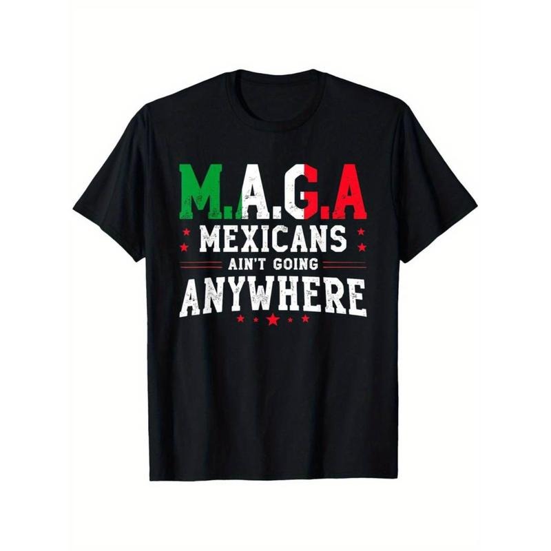 [100% Cotton] Mexican Ain't Going Anywhere American Grown with Mexican T-Shirt  Golf Gift T-Shirt For Men and Women...