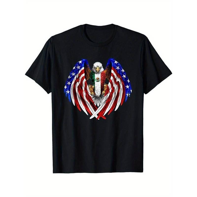 [100% Cotton] Mexican American Mexico USA Flag Eagle Best Gift T-Shirt Hoodie, Sweatshirt | HypeCrazeTee.com