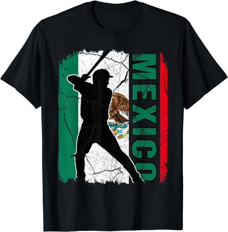 [100% Cotton] Mexican Baseball Player Mexico Flag Baseball Fans T-Shirt Black Hoodie, Sweatshirt | HypeCrazeTee.com