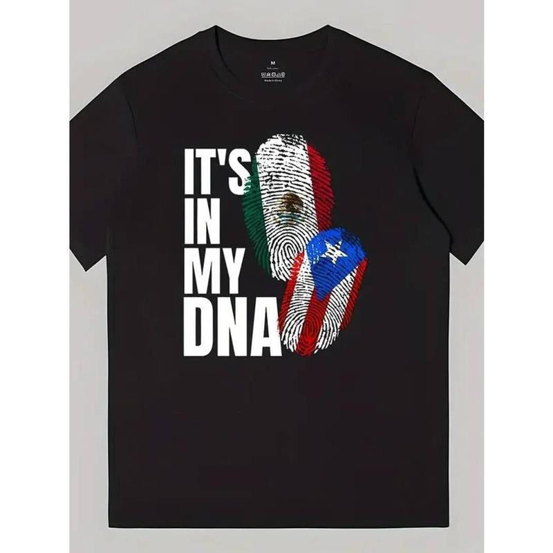 [100% Cotton] Mexican and Puerto Rican DNA Mixed Heritage Graphic Monogrammed T-Shirt Hoodie, Sweatshirt | HypeCrazeTee.com