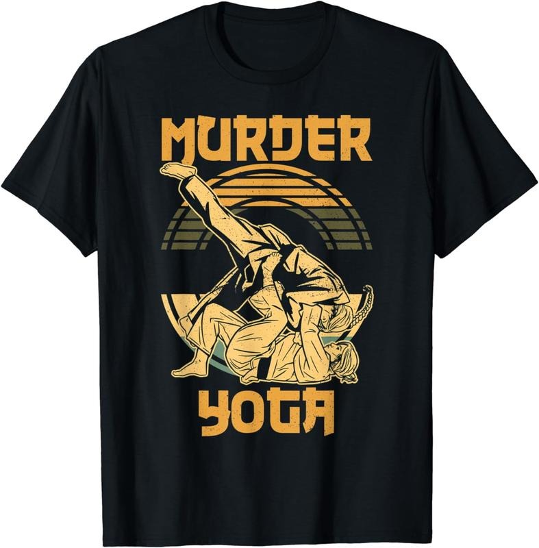 [100% Cotton] Murder Yoga BJJ MMA Vintage Retro Funny Brazilian Jiu Jitsu T-Shirt Hoodie, Sweatshirt | HypeCrazeTee.com