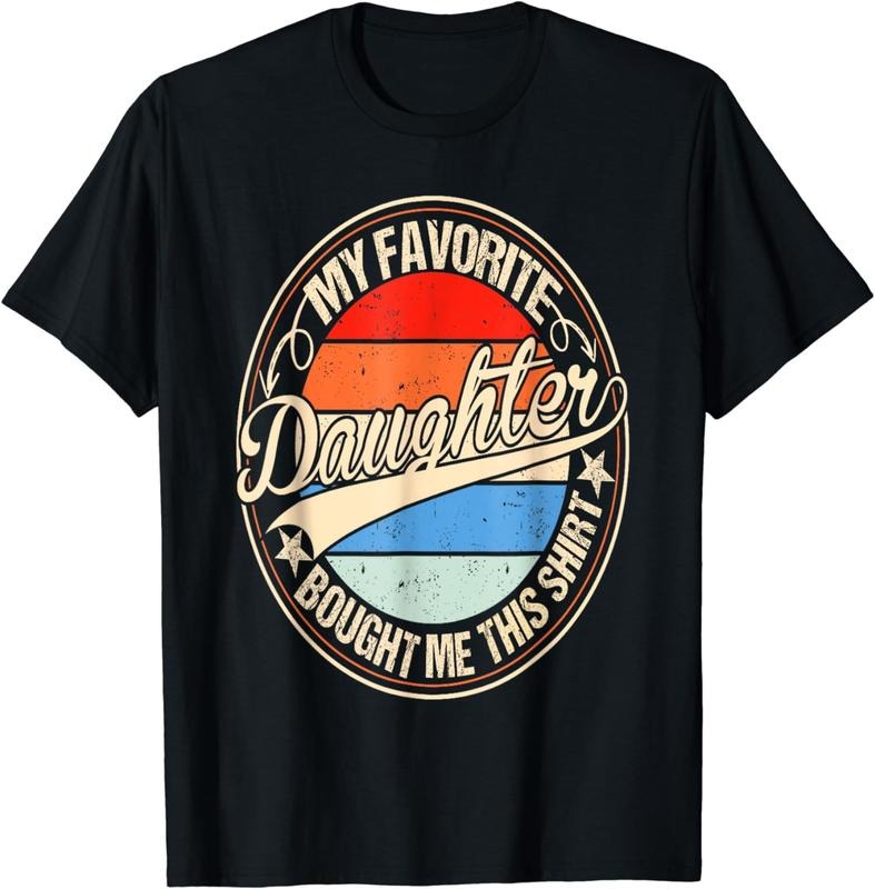 [100% Cotton] My Favorite Daughter Retro Colorful Gradient Circle Design T-Shirt Hoodie, Sweatshirt | HypeCrazeTee.com
