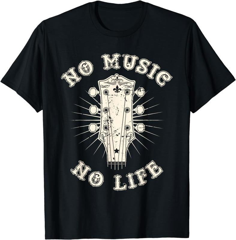 [100% Cotton] No Music No Life - Music Lover Rhythm and Passion Retro T-Shirt Hoodie, Sweatshirt | HypeCrazeTee.com