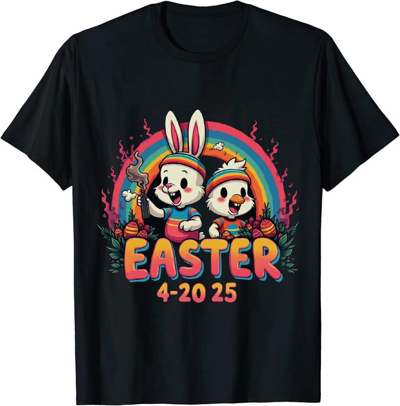 [100% Cotton] Noble Easter 4 20 25 T - Shirt With Bunny Duck And Greenery Hoodie, Sweatshirt | HypeCrazeTee.com