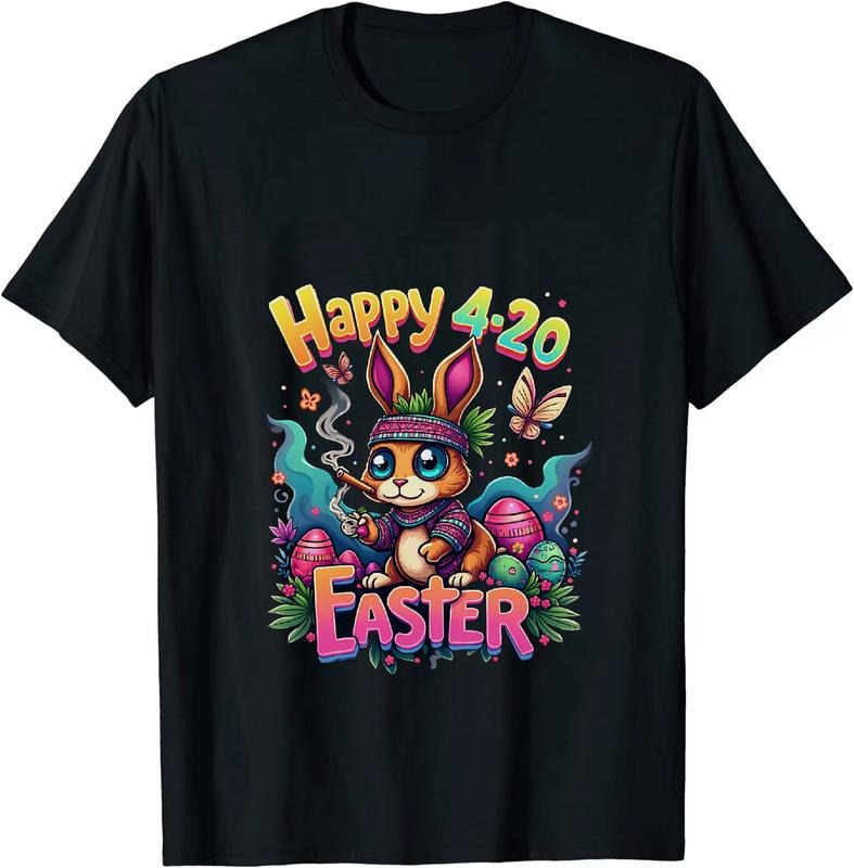 [100% Cotton] Noble Happy 4 - 20 Easter T - Shirt With Bunny And Egg Decor Hoodie, Sweatshirt | HypeCrazeTee.com