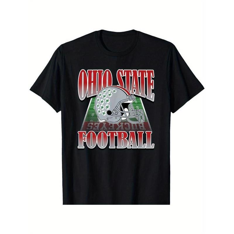 [100% Cotton] Ohio State Buckeyes Vintage Football Helmet 90's T-Shirt Selected pure cotton fun design DIY pure cotton...