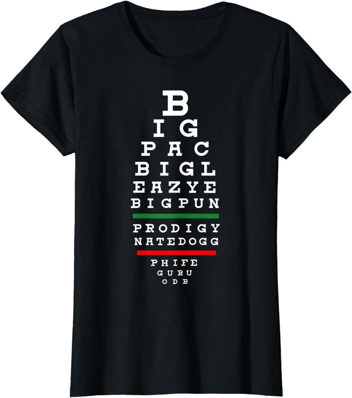 [100% Cotton] Old School Hip Hop Music Rap Legends Eye Chart 90s Hip-Hop T-Shirt Hoodie, Sweatshirt | HypeCrazeTee.com