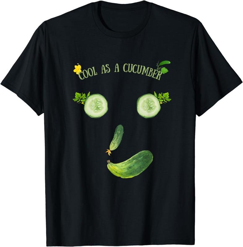 [100% Cotton] Organic Cucumber Cool As A Cucumber Smile Face Gift Funny T-Shirt Hoodie, Sweatshirt | HypeCrazeTee.com