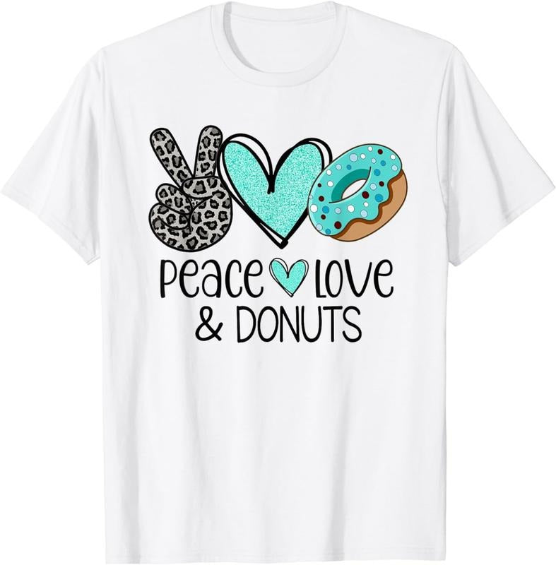 [100% Cotton] Peace Love And Donuts T-Shirt Hoodie, Sweatshirt | HypeCrazeTee.com