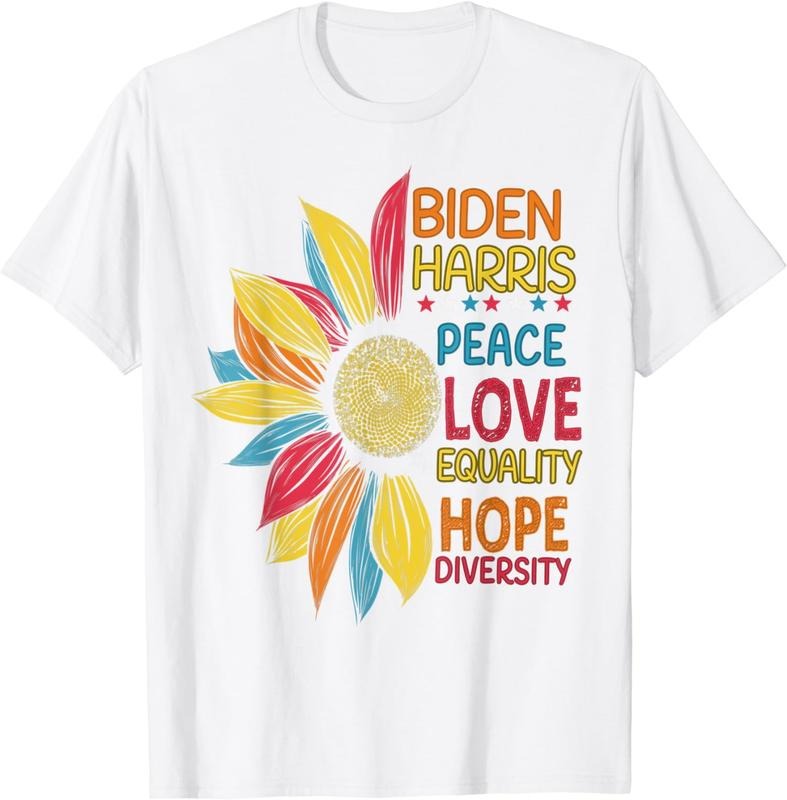 [100% Cotton] Peace Love Equality Hope Diversity Biden Harris 2020 T-Shirt Hoodie, Sweatshirt | HypeCrazeTee.com