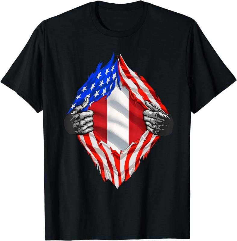 [100% Cotton] Peru Shirt Peruvian American Flag Hispanic Roots Peruvian T-Shirt Hoodie, Sweatshirt | HypeCrazeTee.com
