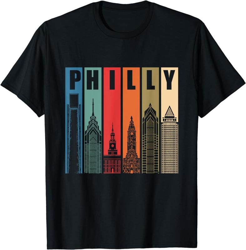 [100% Cotton] Philly Retro Vintage Philadelphia Skyline Philly City Pride T-Shirt Hoodie, Sweatshirt | HypeCrazeTee.com