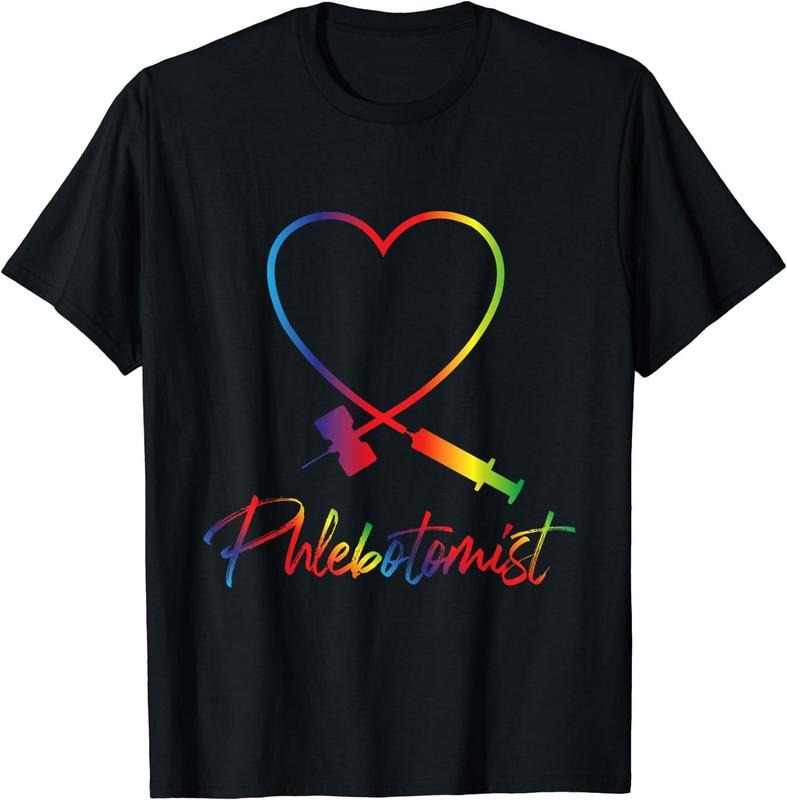 [100% Cotton] Phlebotomist - Needle Heart Healthcare Worker Phlebotomy T-Shirt Black Hoodie, Sweatshirt | HypeCrazeTee.com