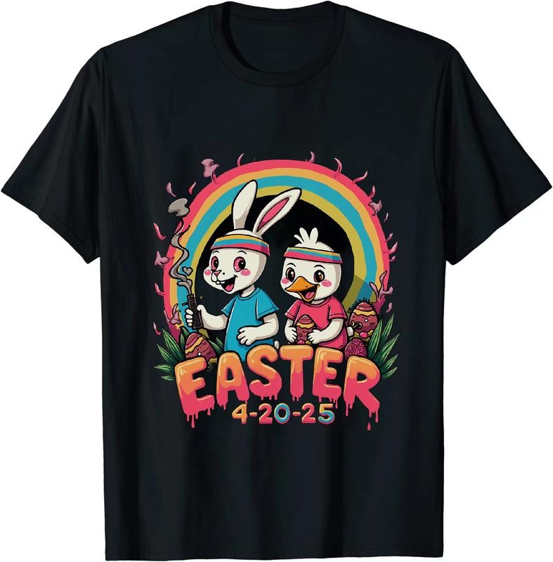 [100% Cotton] Polished Easter 4 20 25 T - Shirt With Bunny Duck And Smoke Hoodie, Sweatshirt | HypeCrazeTee.com