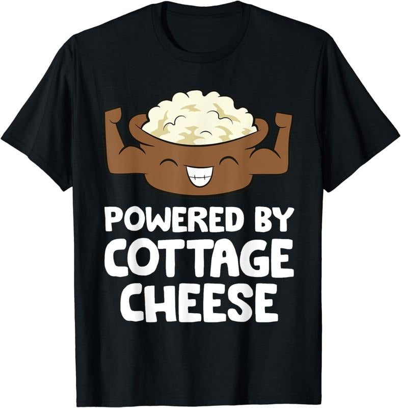 [100% Cotton] Powered By Cottage Cheese T-Shirt Hoodie, Sweatshirt | HypeCrazeTee.com