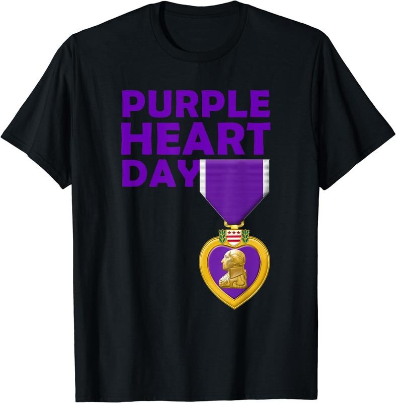 [100% Cotton] Purple Heart Day T-shirt 7 August National Military Day Hoodie, Sweatshirt | HypeCrazeTee.com