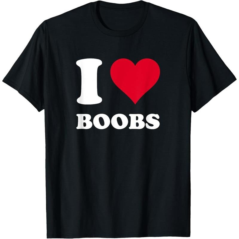 [100% Cotton] Red Heart I Love Boobs T-Shirt Hoodie, Sweatshirt | HypeCrazeTee.com
