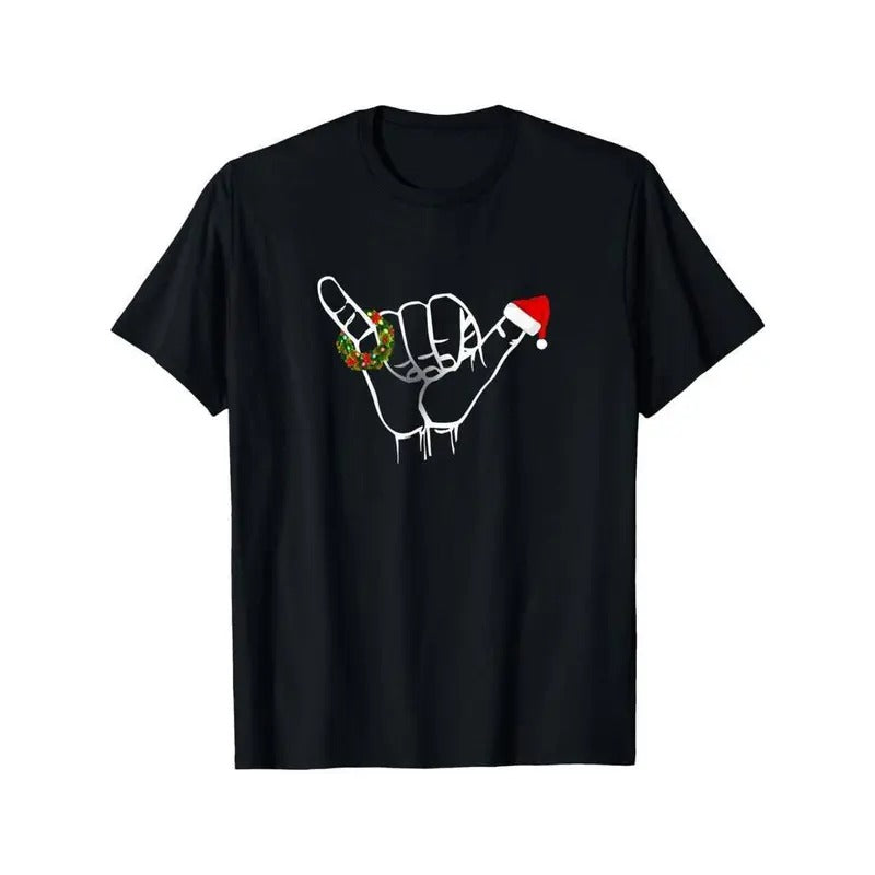 [100% Cotton] Shaka Sign Aloha Hand Good Vibe Hawaii Christmas Shaka T-Shirt Hoodie, Sweatshirt | HypeCrazeTee.com