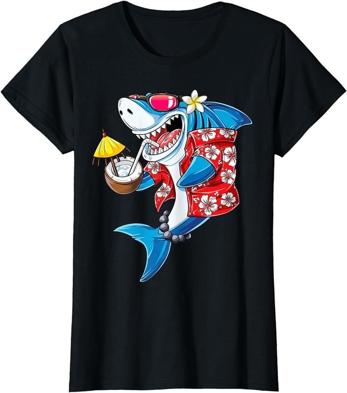 [100% Cotton] Shark Hawaiian Funny Aloha Hawaii Beach Jawsome Gifts Men T-Shirt T-shirts Hoodie, Sweatshirt