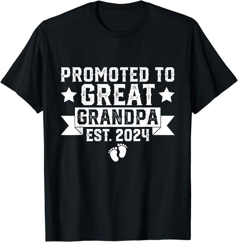 [100% Cotton] Soon to Be Great Grandfather, Promoted to Great Grandpa 2024 T-Shirt Hoodie, Sweatshirt | HypeCrazeTee.com