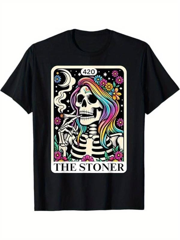 [100% Cotton] Tarot Card The Stoner Lover Skeleton 420 T-Shirt, 100% Cotton Hoodie, Sweatshirt | HypeCrazeTee.com