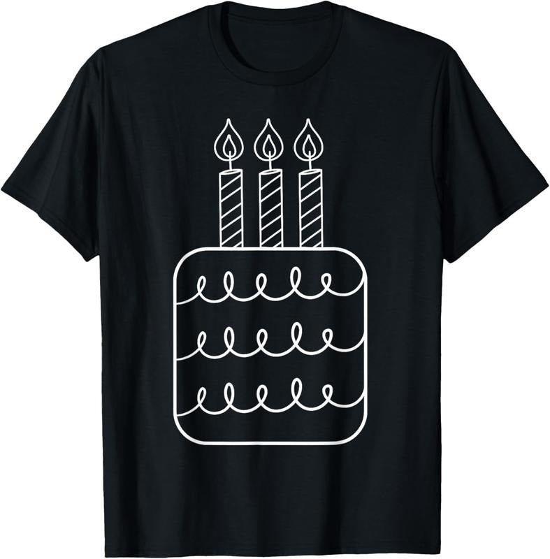 100% Cotton  Third Birthday Cake with Candles  T-Shirt T-Shirt Hoodie, Sweatshirt | HypeCrazeTee.com