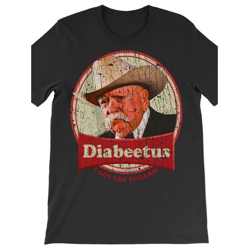 [100% Cotton] Vintage Cowboy Diabeteetus T-Shirt With Distressed Retro Design . Golf Gift T-Shirt For Men and Women...