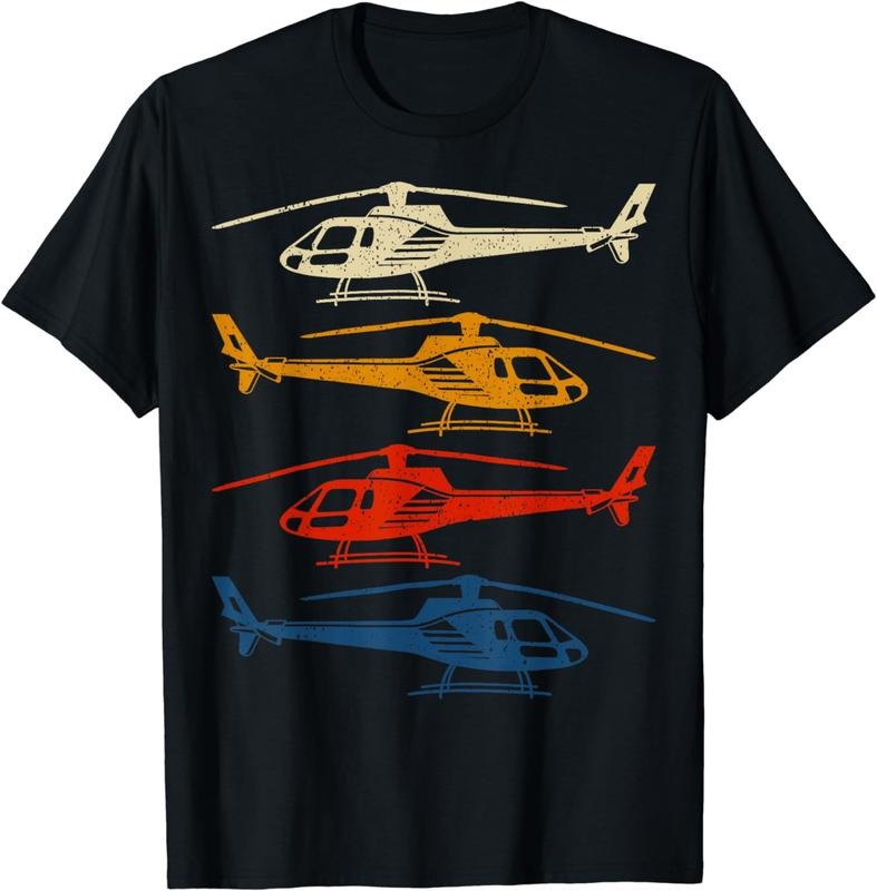 [100% Cotton] Vintage Helicopter Silhouette Copter Pilot Chopper Lover T-Shirt Hoodie, Sweatshirt | HypeCrazeTee.com