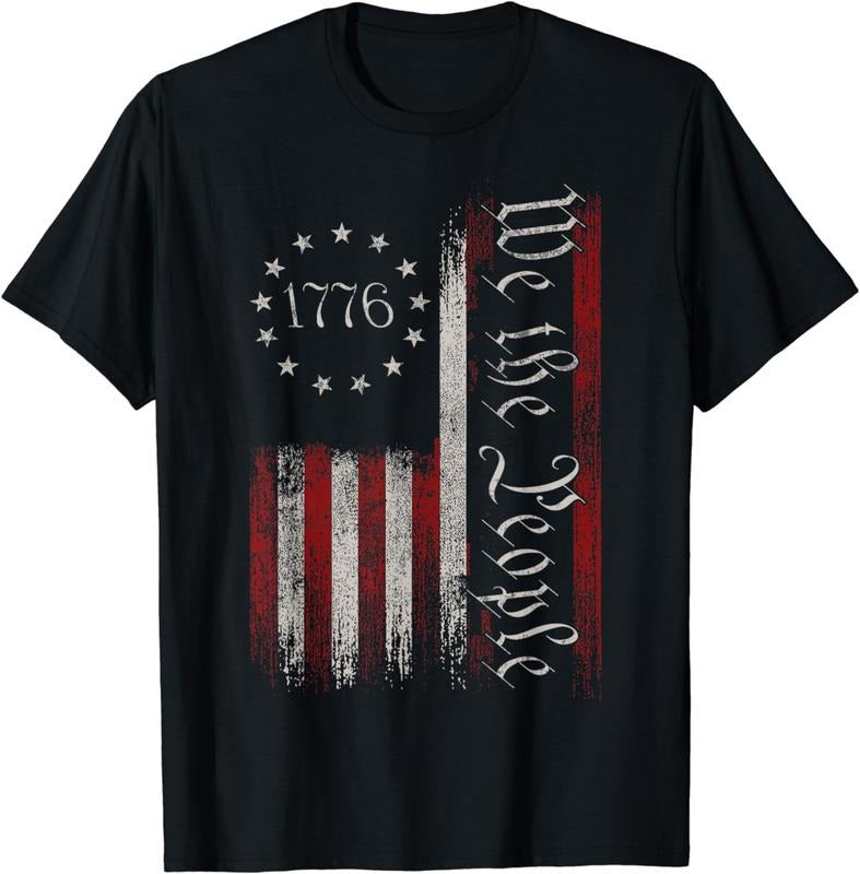 [100% Cotton] Vintage Old American Flag Patriotic 1776 We The People USA T-Shirt Hoodie, Sweatshirt | HypeCrazeTee.com
