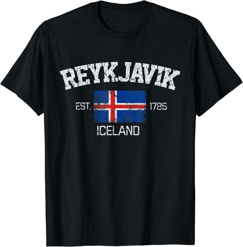 [100% Cotton] Vintage Reykjavik Iceland Souvenir Gift T-Shirt Hoodie, Sweatshirt | HypeCrazeTee.com