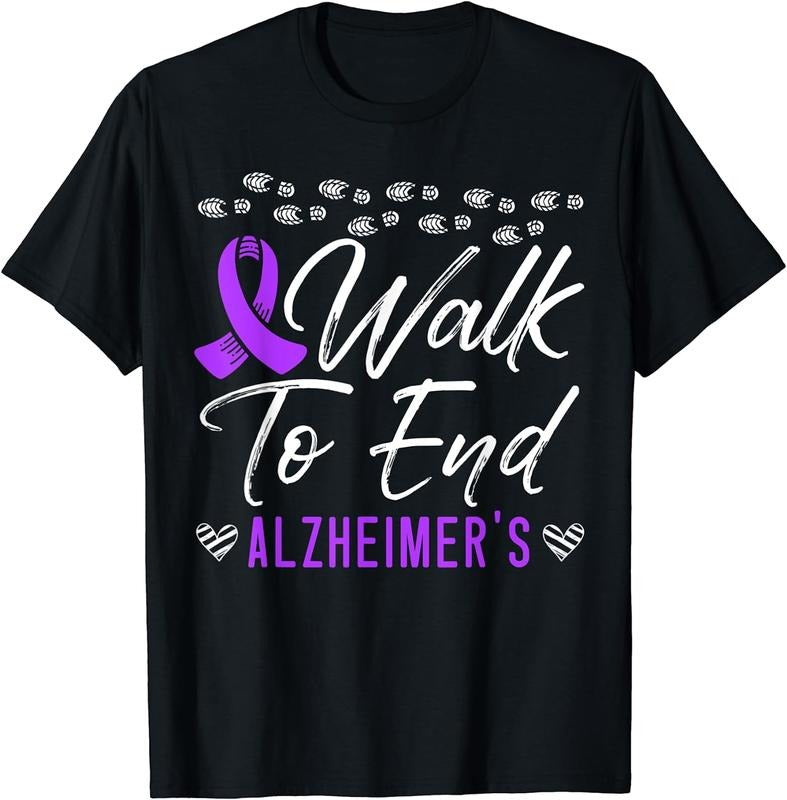 [100% Cotton] Walk To End Alzheimer's Disease Dementia I Wear Purple T-Shirt Hoodie, Sweatshirt | HypeCrazeTee.com