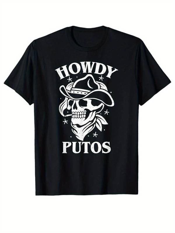 [100% Cotton] Western Cowboy Print Crew Neck Short Sleeve T-shirt Hoodie, Sweatshirt | HypeCrazeTee.com