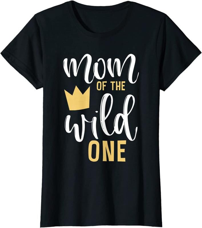 [100% Cotton] Womens Mom of the Wild One Shirt 1st Birthday First Thing Mommy Tee Hoodie, Sweatshirt | HypeCrazeTee.com
