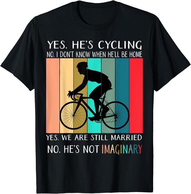 [100% Cotton] Yes He's Cycling No I Don't Know When He'll Be Home, Cycler T-Shirt Hoodie, Sweatshirt | HypeCrazeTee.com