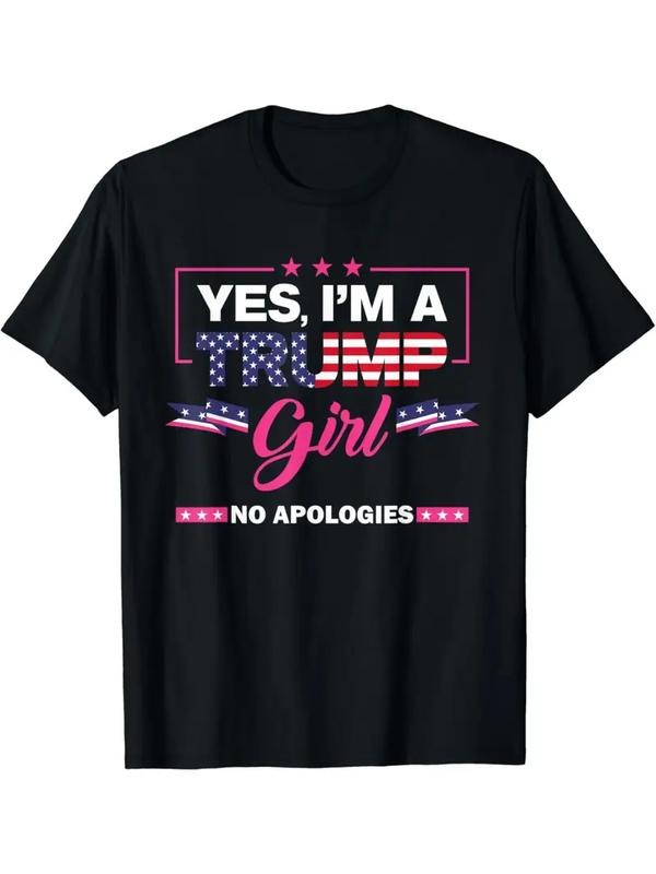 [100% Cotton] Yes I'm A Trump Girl No Apologies 2024 Election Womens T-Shirt Hoodie, Sweatshirt | HypeCrazeTee.com