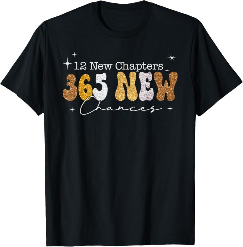 100% Cotton 12 New Chapters 365 New Chances Happy 2025 Family Matching T-Shirt Hoodie, Sweatshirt | HypeCrazeTee.com