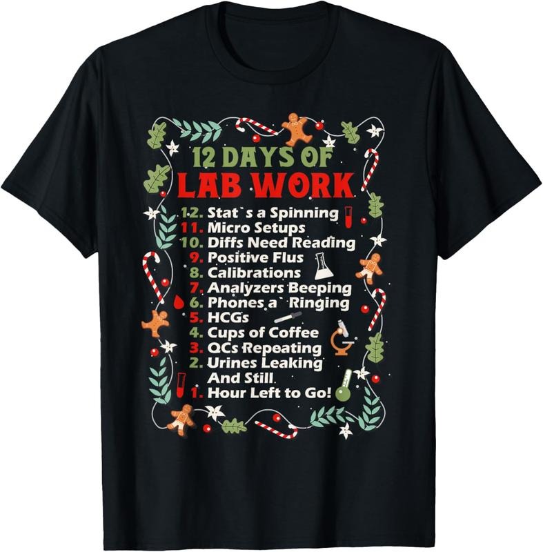 100% Cotton 12 days of lab technician Christmas funny medical laboratory T-Shirt Hoodie, Sweatshirt | HypeCrazeTee.com