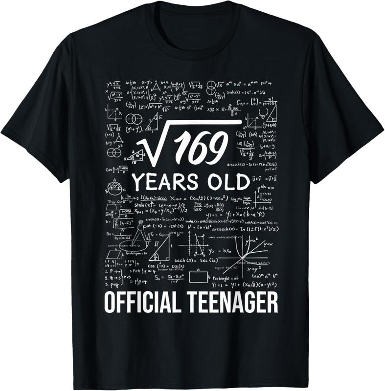 100% Cotton 13 Birthday Official Teenager Boy 13yr Math 13th Birthday T-Shirt Hoodie, Sweatshirt | HypeCrazeTee.com