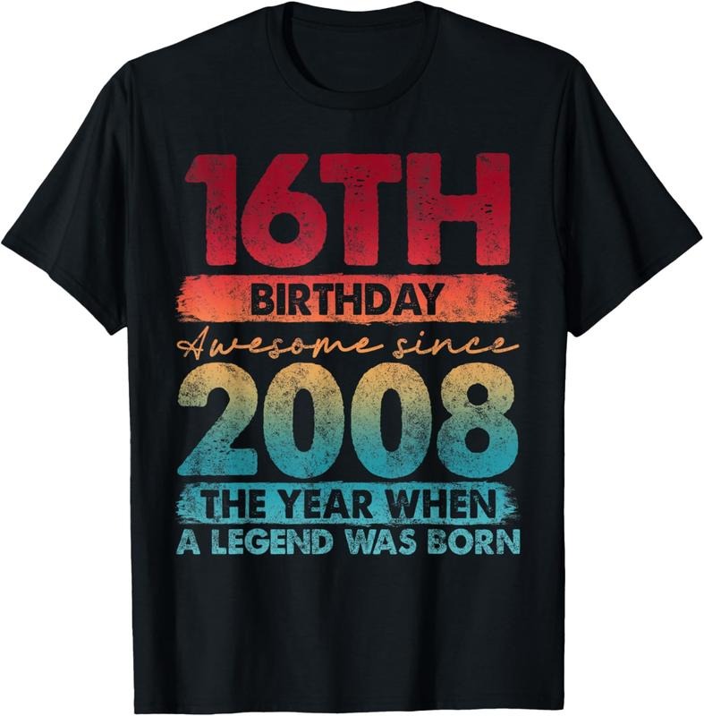 100% Cotton 16th Birthday 16 Year Old Gifts Vintage 2008 Limited Edition T-Shirt Hoodie, Sweatshirt | HypeCrazeTee.com