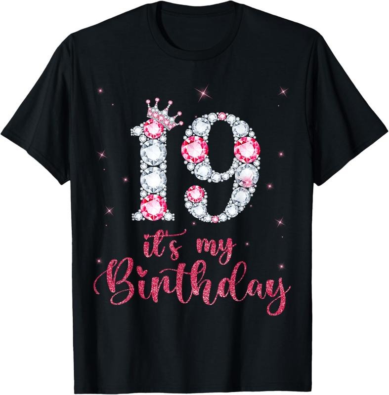 100% Cotton 19 It's My Birthday 19 Years Old 19th Birthday Girl T-Shirt Hoodie, Sweatshirt | HypeCrazeTee.com