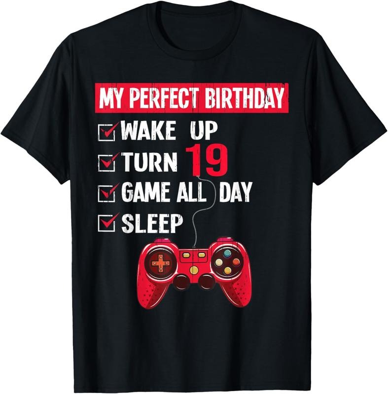 100% Cotton 19 Years Old Gamer 19th Boy My Perfect Party T-Shirts, Hoodie, Sweatshirt