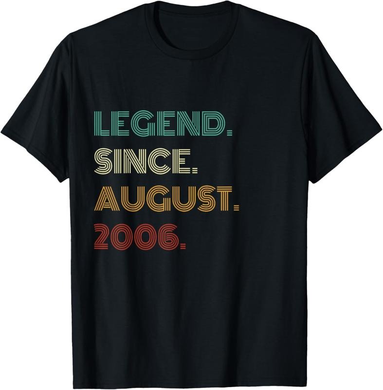 100% Cotton 19 Years Old Legend Since August 2006 19th Birthday T-Shirt Hoodie, Sweatshirt | HypeCrazeTee.com