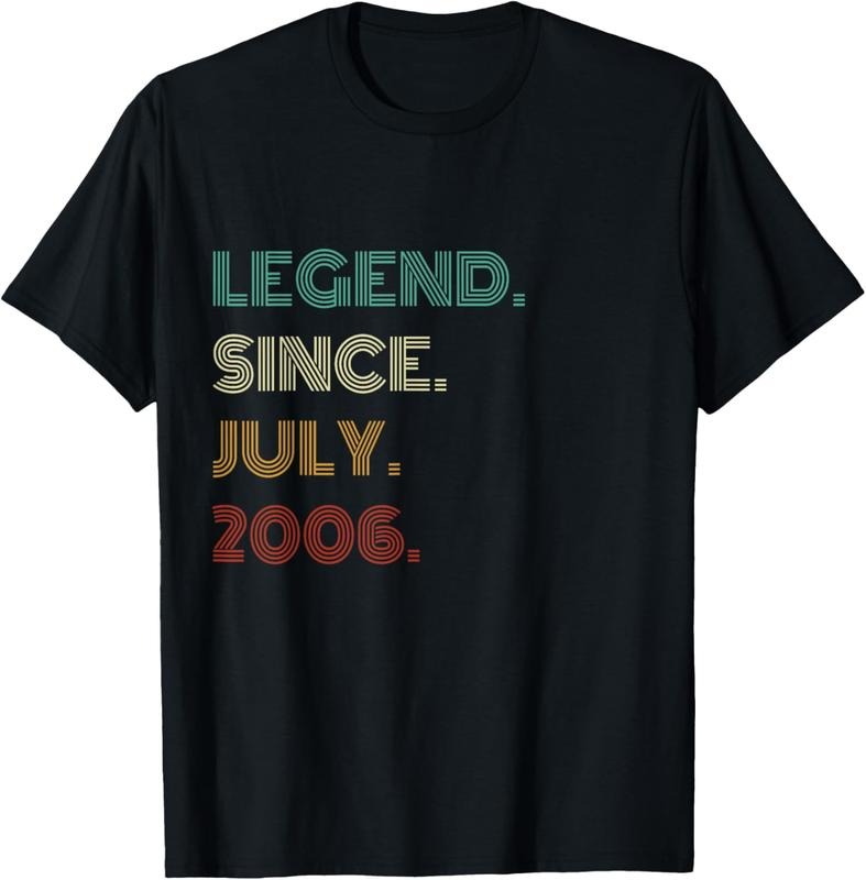100% Cotton 19 Years Old Legend Since July 2006 19th Birthday T-Shirt Hoodie, Sweatshirt | HypeCrazeTee.com