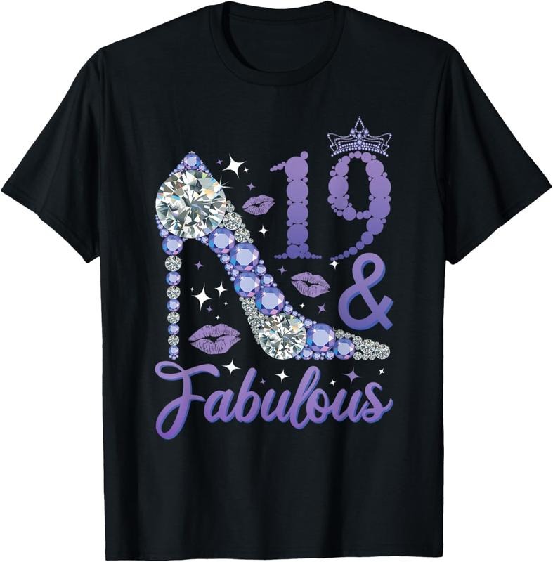 100% Cotton 19 and Fabulous Stepping into my 19th Birthday T-Shirt Hoodie, Sweatshirt | HypeCrazeTee.com